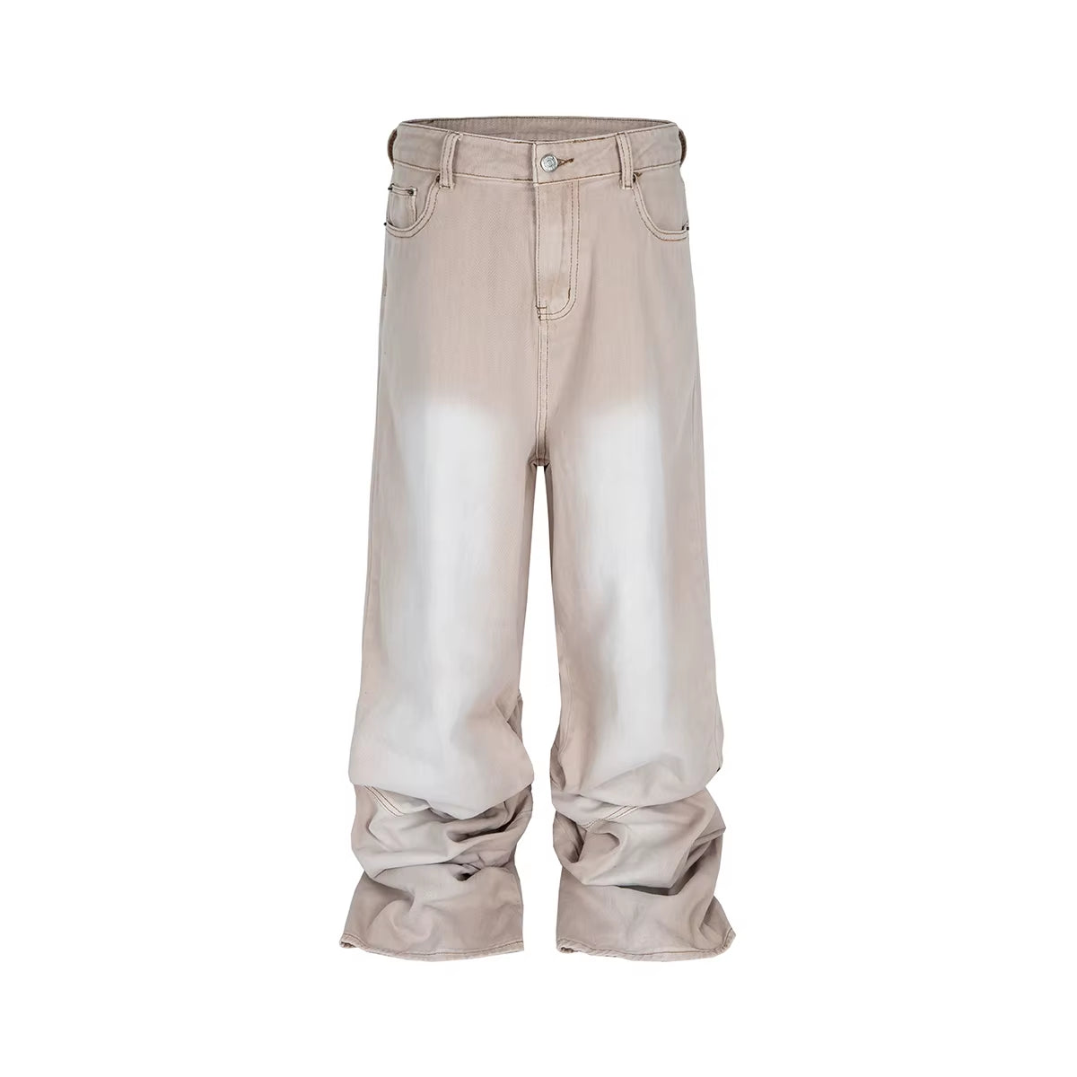 High Street Wide Leg Dirty Draped Painted Cargo Pants for Men and Women Washed Baggy Jeans Loose Casual Denim Trousers Oversize