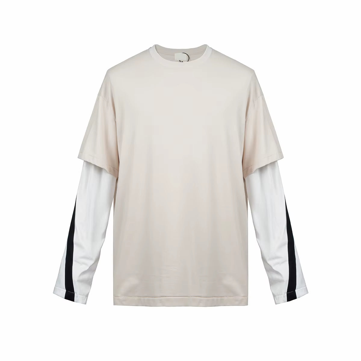 Y2K Streetwear Fake Two Pieces Color Match Long Sleeve Mens Fall Tshirts Crew Neck Casual Baggy Cotton T-Shirt Oversized