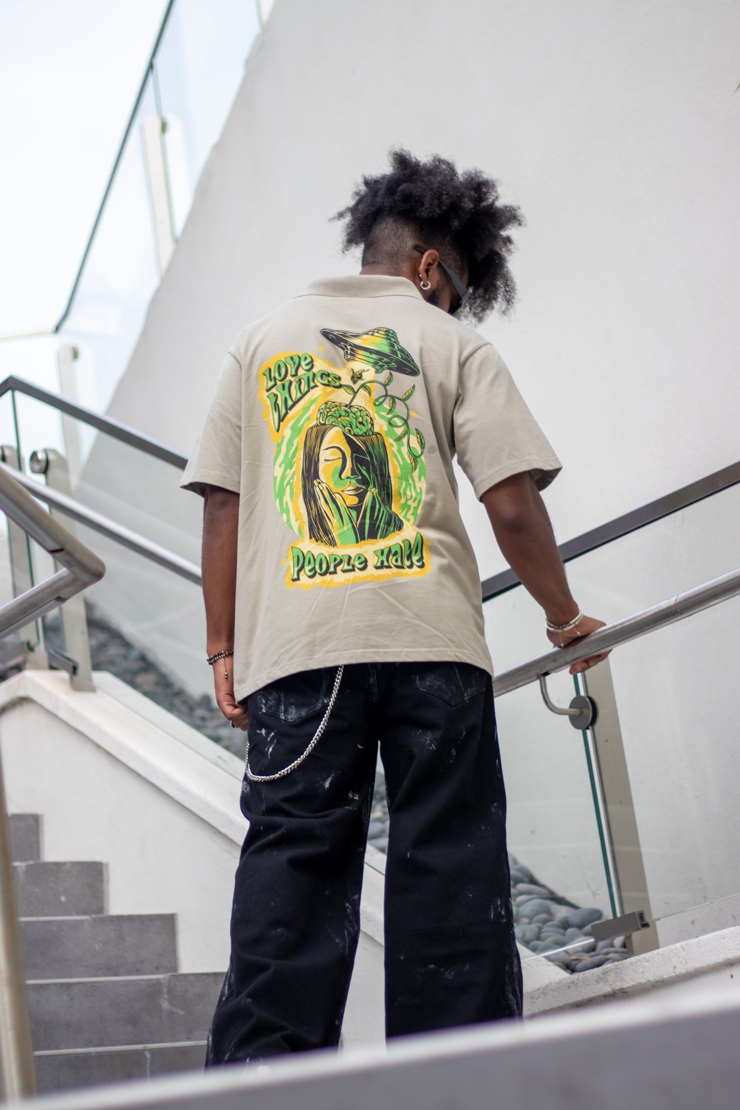 Hand Dyed Pleated Oversized Jeans