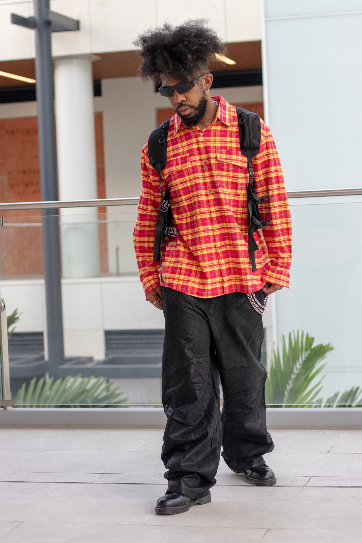 Midnight Wax Wide-Leg Pants