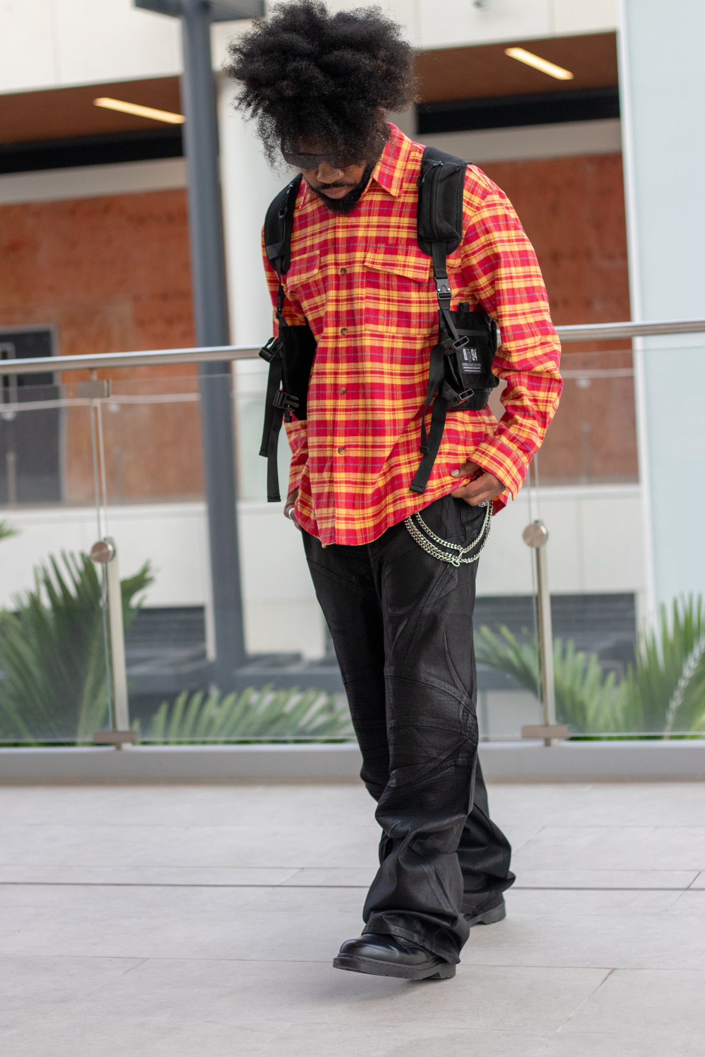 Yellow & Red Checkered Plaid Shirt