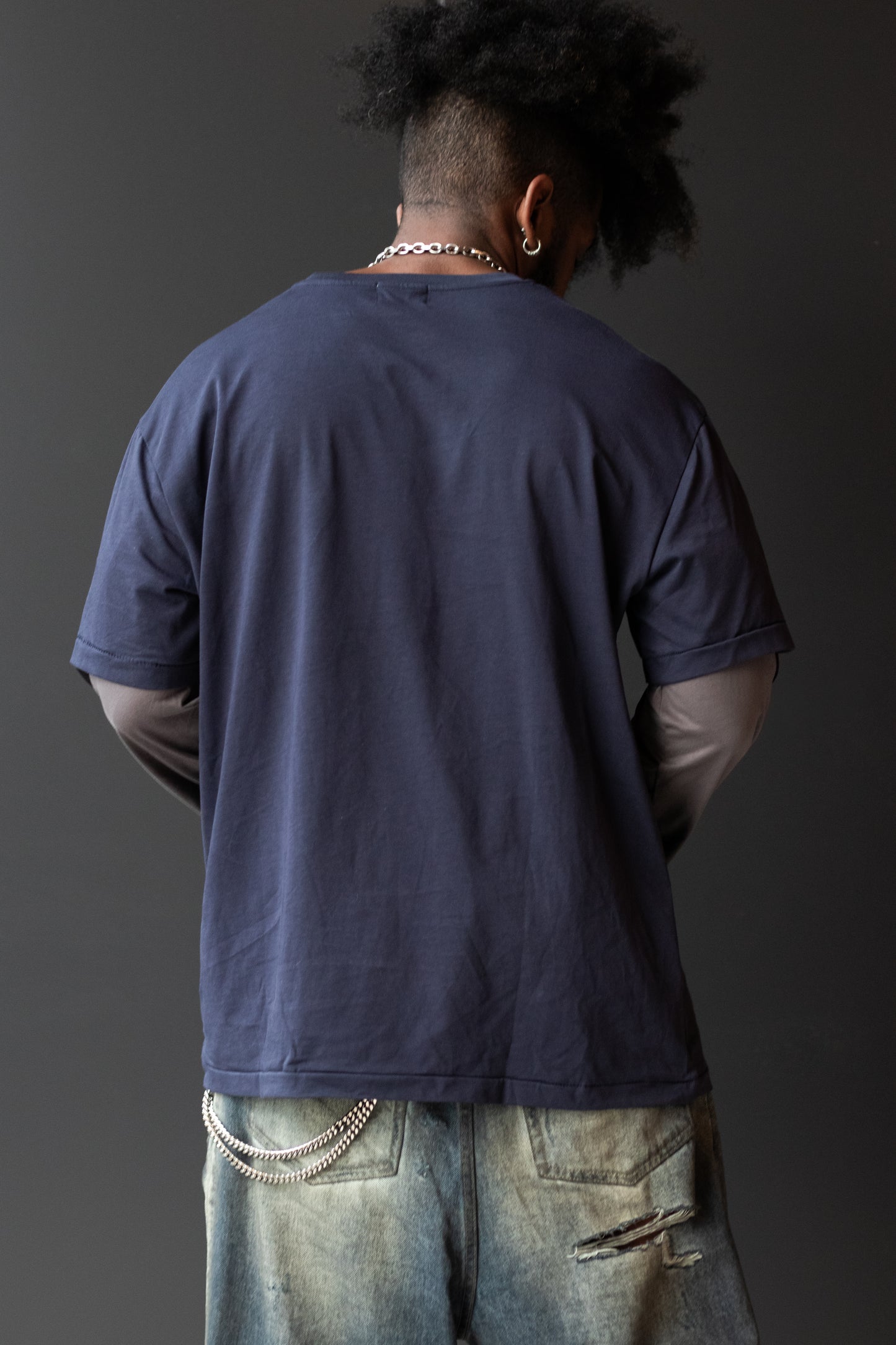 Layered Contrast Stitch Long Sleeve Tee