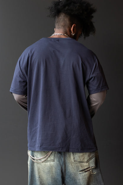 Layered Contrast Stitch Long Sleeve Tee