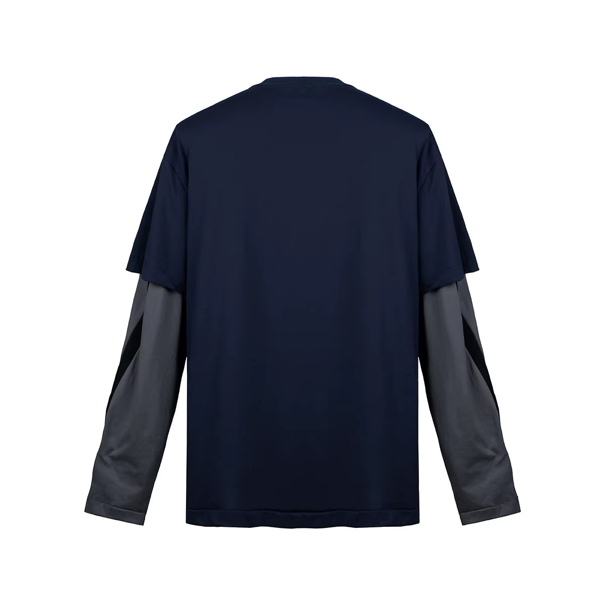 Y2K Streetwear Fake Two Pieces Color Match Long Sleeve Mens Fall Tshirts Crew Neck Casual Baggy Cotton T-Shirt Oversized