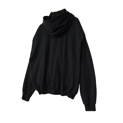 Contrast Layered 2 Piece Flannel Hoodie